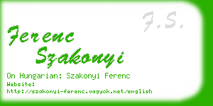 ferenc szakonyi business card